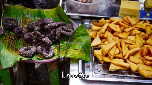 Burmese fried snacks at Weekly Market in Chiang Mai