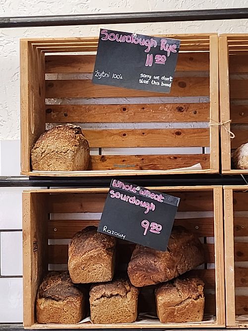 All sourdough bread except the Parmesan is vegan at Amazing Breads & Cakes in Des Plaines