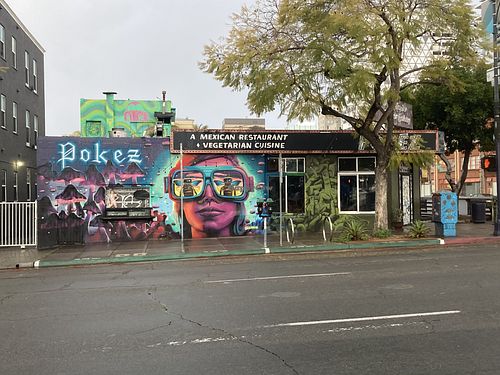 From the street  at Pokez in San Diego