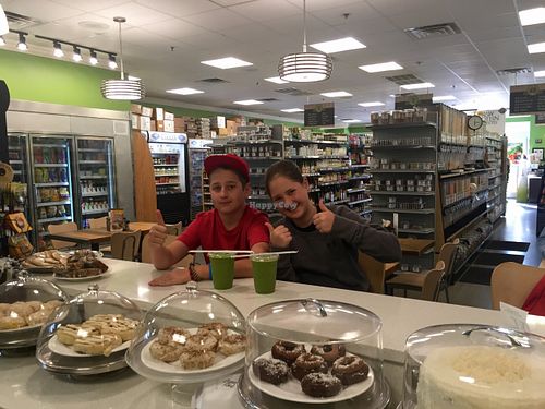 Our kids, vegan from birth, enjoying breakfast for the third day in a row:) at Bay Naturals in Myrtle Beach