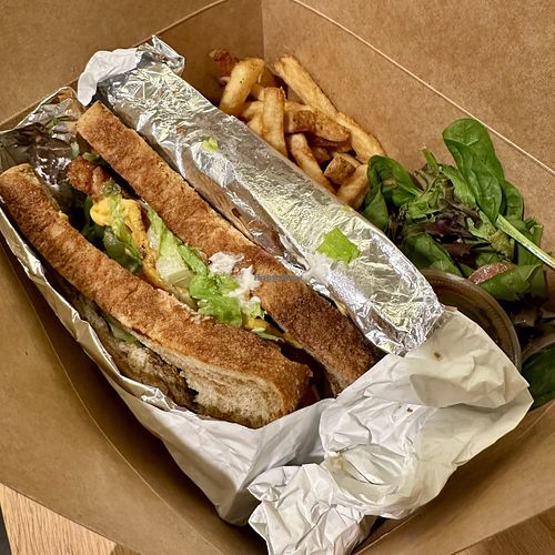 Utopia ‘Chicken’ Club (vegan option)  at Utopia Cafe & Grill in Toronto