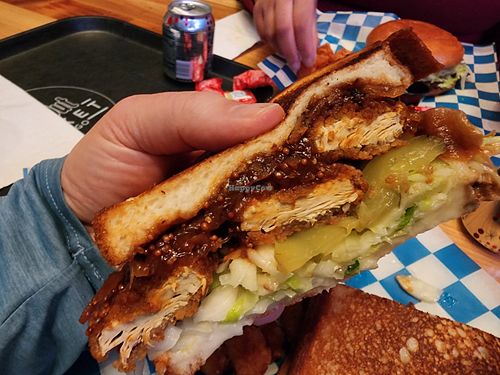 Bbq sandwich close up at Big Kids - Food Stall in Chicago