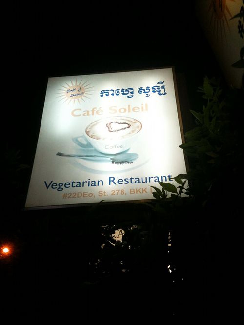 Street sign at Cafe Soleil in Phnom Penh