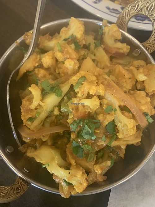 Vegan aalu gobi  at Himalaya MoMo in Sacramento