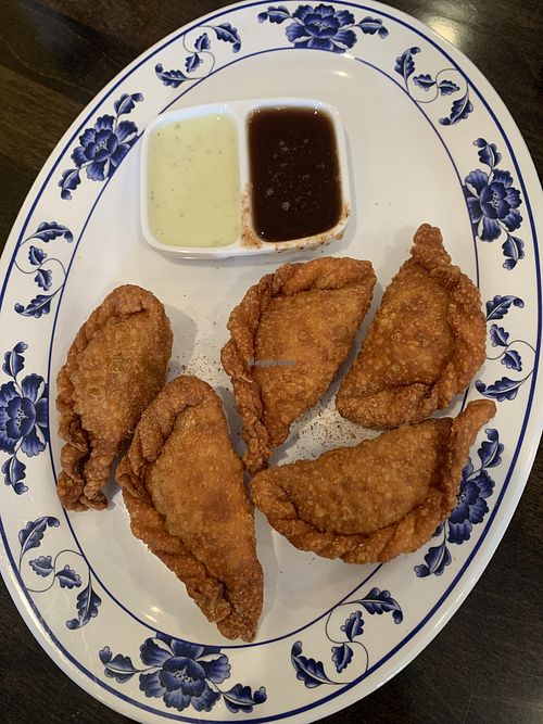 Vegan samosas   at Himalaya MoMo in Sacramento