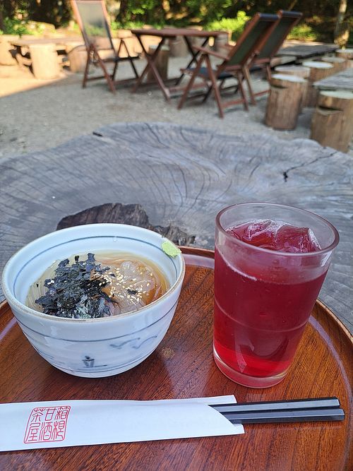 'Tokoroten' jelly & shiso juice at Amazake Chaya  in Hakone