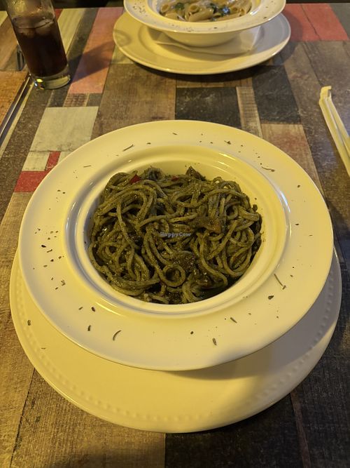 Spaghetti (Linguine) Fungi Aglio e Olio  at Vegan e Meet in Johannesburg