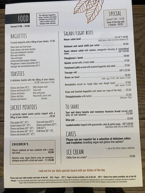 Menu December 2023  at Y Shed in Prestatyn