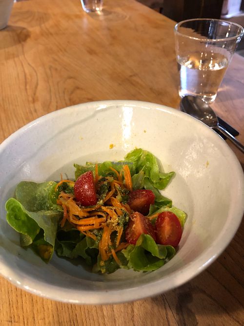 Salad - the cherry tomatoes were sweet and delicious. at CAFENeKKO ｰ カフェネッコ in Uda