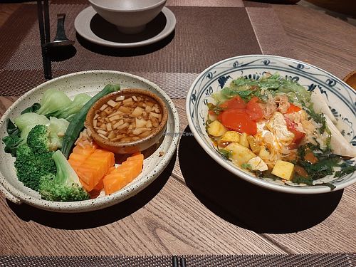 Rau củ kho quẹt. Bún riêu at Vegito - Ngô Thì Nhậm in Hanoi