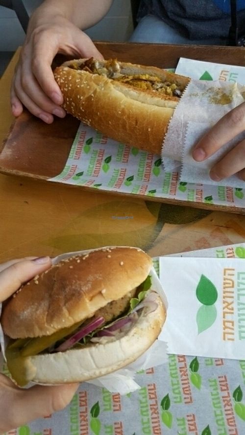 mushroom burger at HaShwarma HaTivonit - The Vegan Shwarma in Tel Aviv