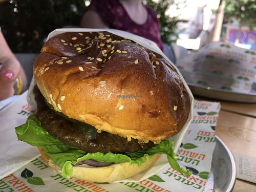 Mushroom Burger at HaShwarma HaTivonit - The Vegan Shwarma in Tel Aviv