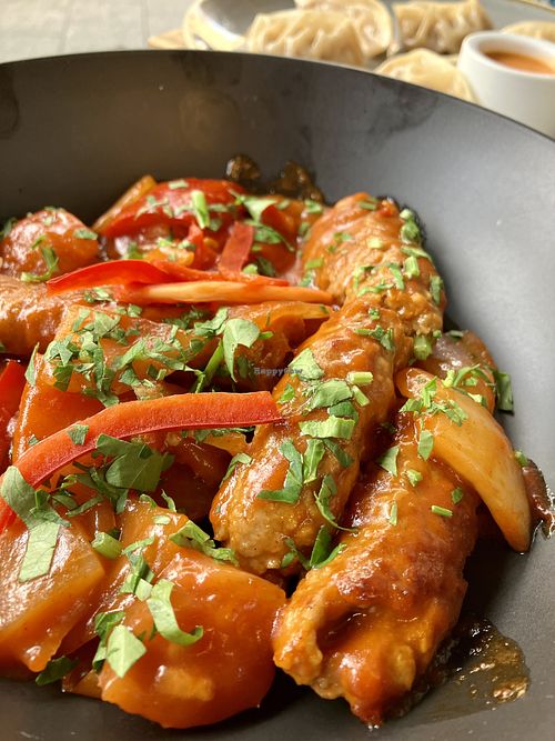 Sausages  at Moksh Vegan Cafe in Newtown