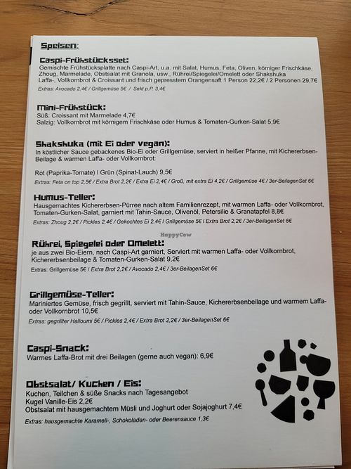 Menu (January 2025) at Café Caspi in Bochum