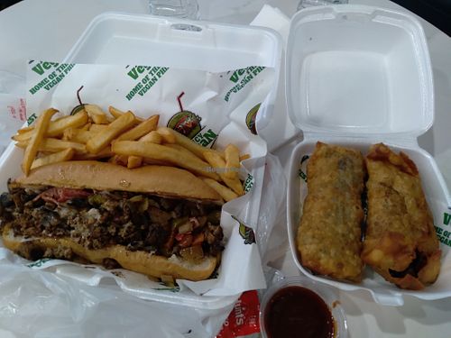 Philly box and Soul rolls at Juicy Vegan in Cleveland