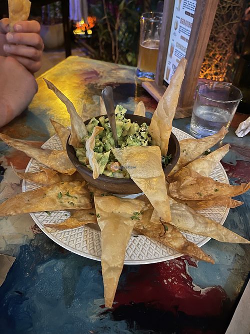 Sesame Guacamole  at Papaya in Brasilito