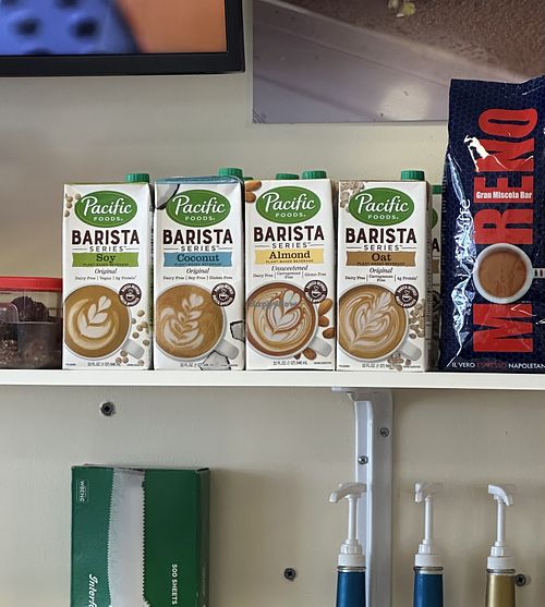 Plant milks!  at Gelato-go in Lauderdale-by-the-sea