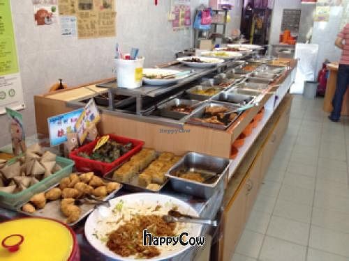 Varieties of dishes at Lucky Veggie in Perai