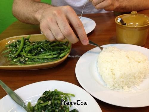 Fried Morning Glory (greens) at You and Me in Patong