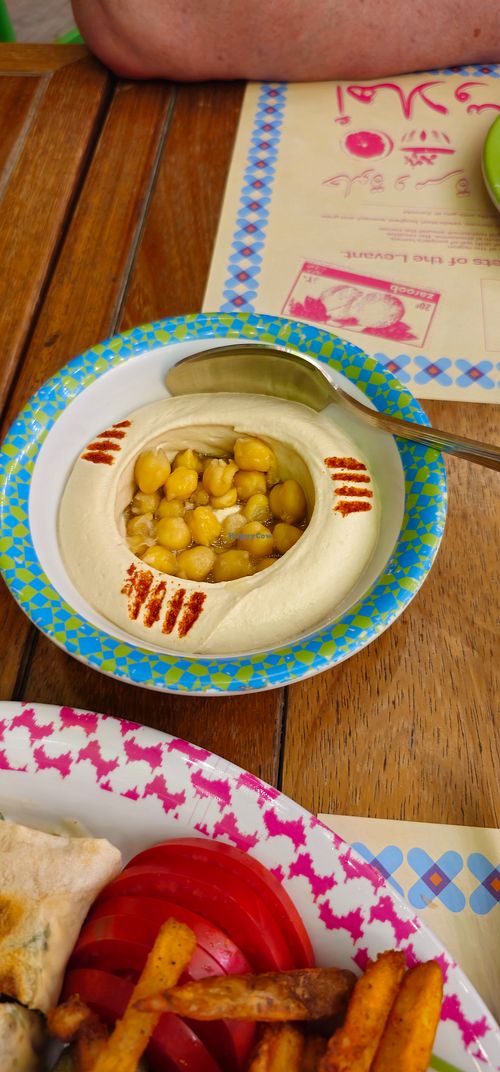 Hummus with chickpeas at Zaroob in Dubai