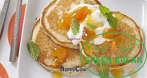 pancakes at Green Break Vegan Shop in Madrid
