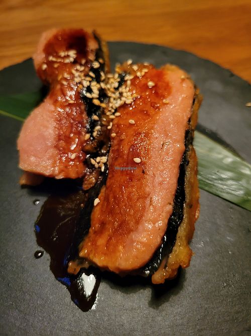 No Eel (Omni pork) Nigiri at Niku Nashi Sushi in Los Angeles