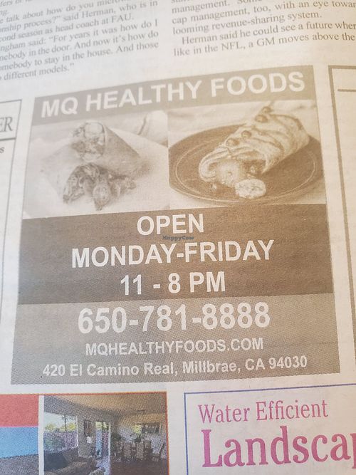 Daily Journal advert, 17 Auguat 2024 at MQ Healthy Fast Food in Millbrae