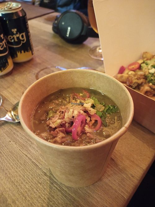 Was a great green lentil daal at Mad Kitchen Kolding in Kolding