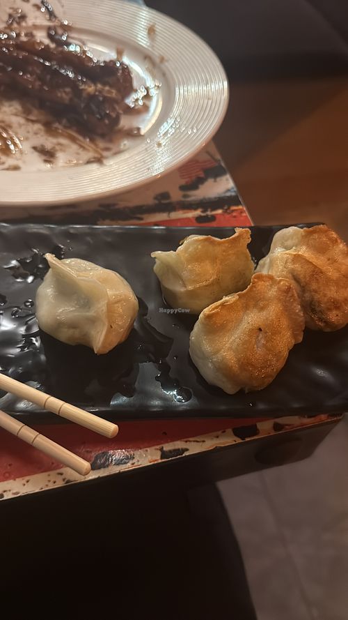 Vegan mushroom dumplings   at Dumpling Time in Newtown