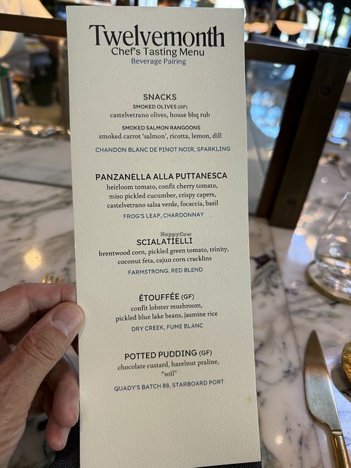 Chef’s Tasting Menu   at Twelvemonth in Burlingame