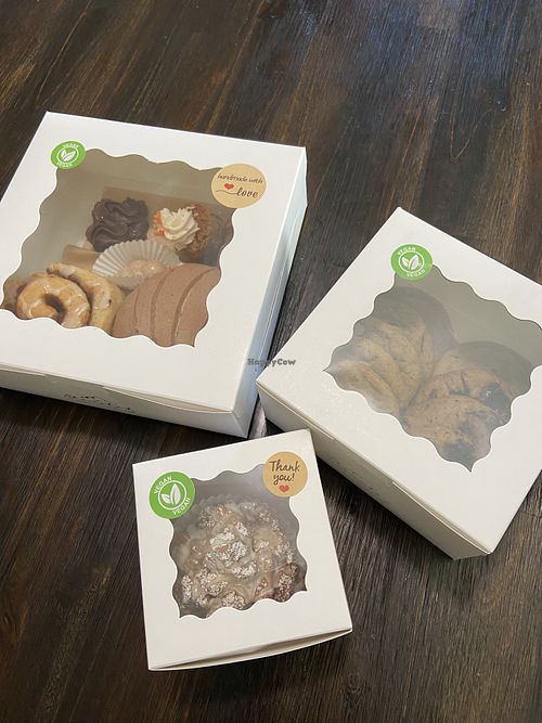 concha, carrot cake, cinnamon roll, cinnamon bread pudding, chocolate chip cookies, GF chocolate chunk cookies, mini brownie, mini carrot cake, mini cinnamon twist  at Elevated Coffee & Confections in Lemon Grove