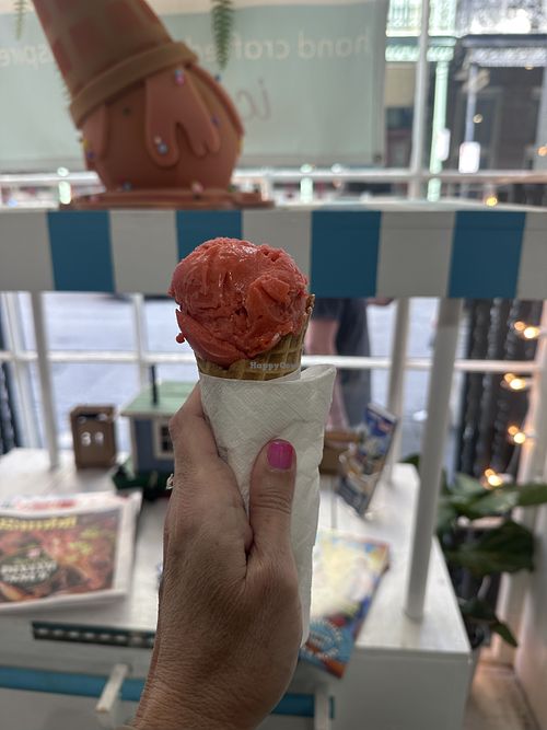 Ponchatoula strawberry, lime and basil sorbet  at Sweet Saint in New Orleans