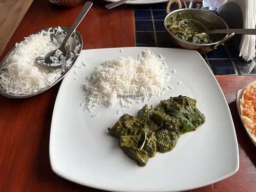 Aloo Palak & Rice  at Raasoie in Port Elizabeth
