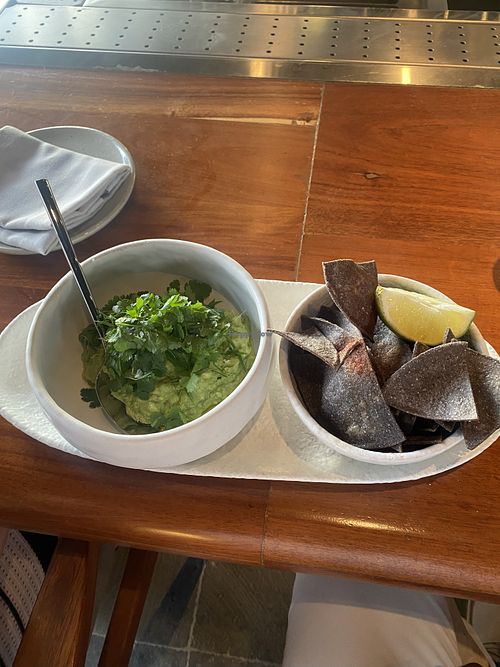 Chips and guac  at Sunken Bar at The Cape in Cabo San Lucas