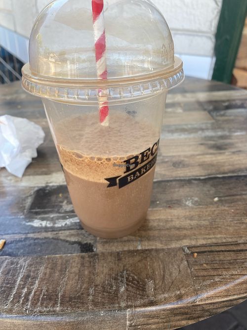 Soy iced mocha  at Becks Bakehouse in Melrose Park