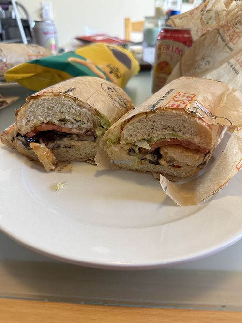 Vegan chikn sandwich with Vegan cheese  at Ike's - Downtown in Oakland