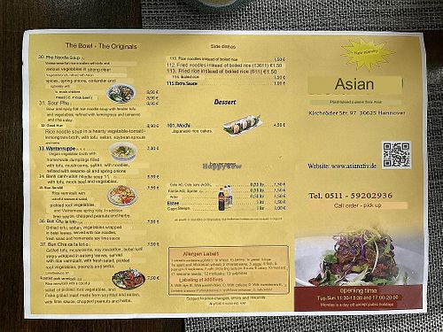 Menu pg 1 translated by Google at Asia Nativ in Hannover