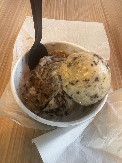 Vegan cookies and cream ice cream and vegan cookie dough  at The Crazy Mason Milkshake Bar in Myrtle Beach