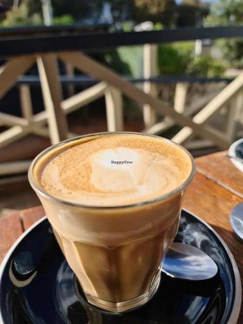 Almond milk latte at Mary Bruny in Adventure Bay