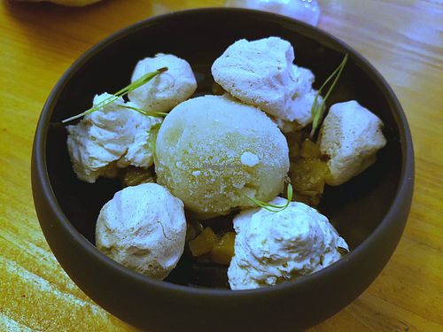 Fennel dessert and sorbet at La Belle Verte in Toulouse