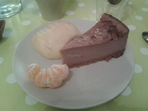 Chocolate cheesecake with pear at La Belle Verte in Toulouse