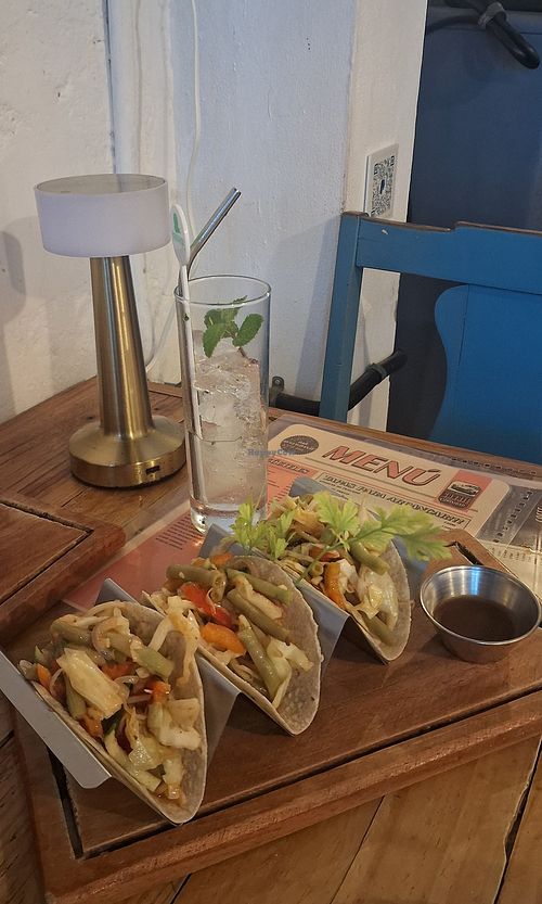 Tacos de vegetales at Bar Garaje in Trinidad