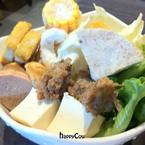 Veggie hot pot ingredients at Chien Yen Shabu Shabu in Taoyuan