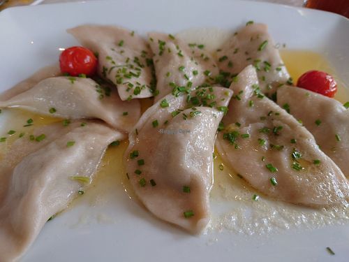 The "Osttiroler Schlipfkrapfen" it's like a Pierogi 🥟 very delicious! at Café Restaurant Martin in Innsbruck