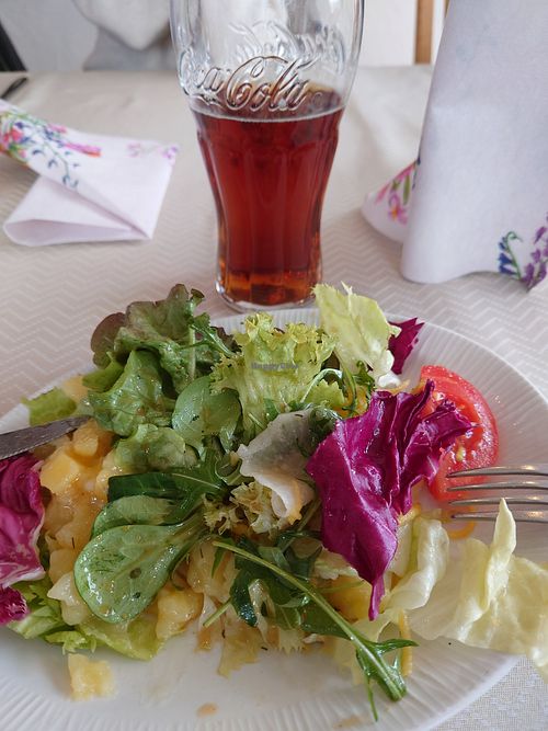 Salad and the homemade ice tea, so good at Café Restaurant Martin in Innsbruck