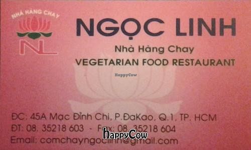 Front of restaurant's business card. at Ngoc Linh in Ho Chi Minh City
