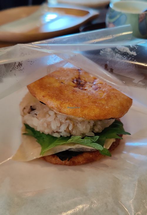 Vegan Zen Burger at Tenguchaya Cafe in Tottori