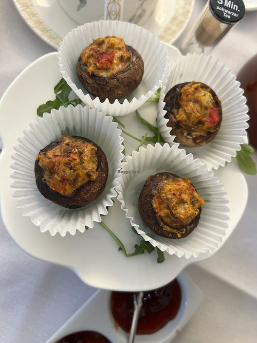 Stuffed mushrooms   at Tea List in Davis