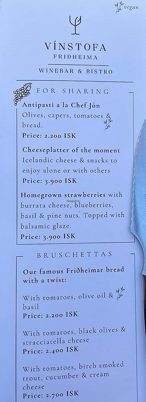 starters options at Friðheimar in Selfoss