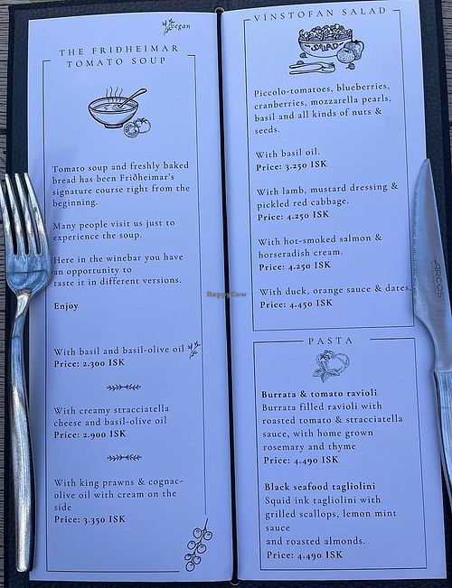 mains options at Friðheimar in Selfoss